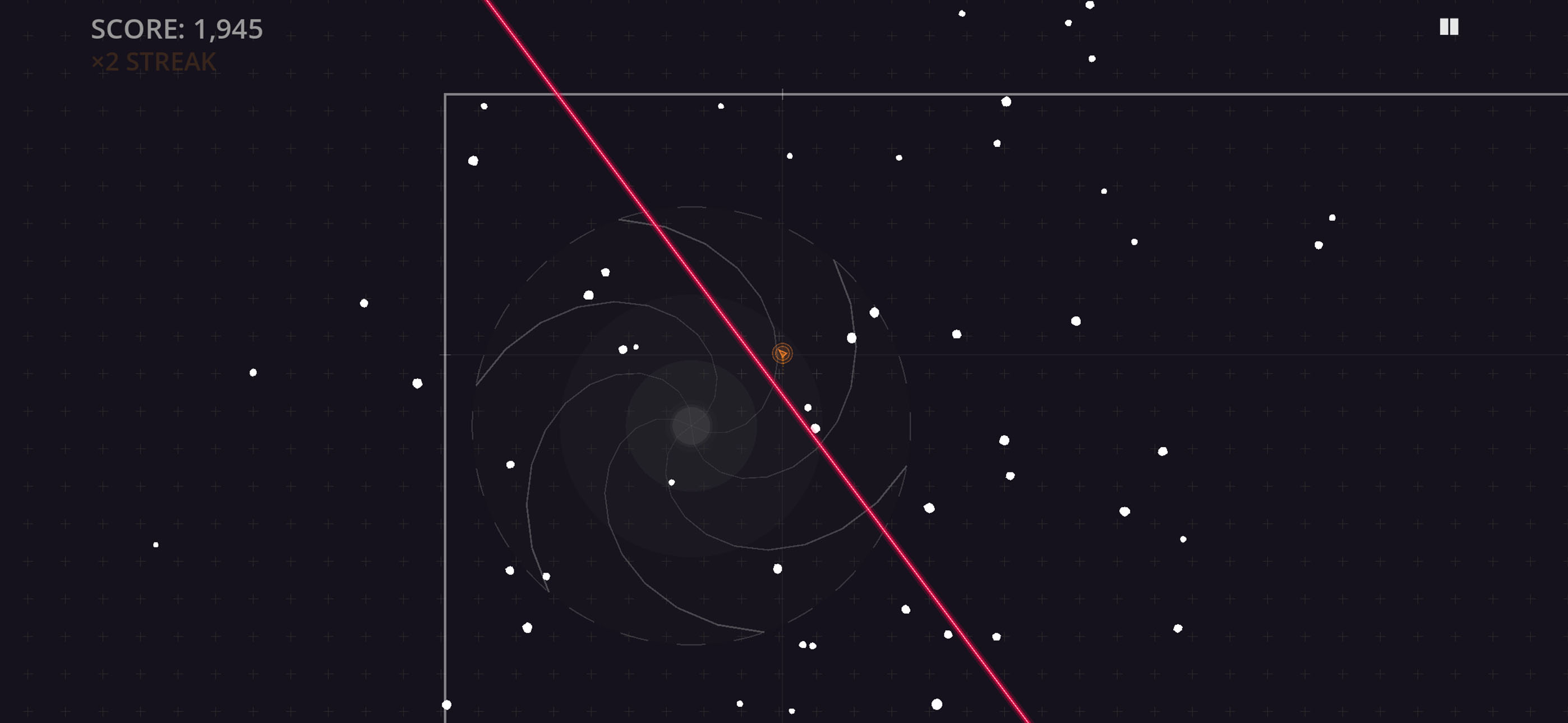 Slipping past a laser beam at a x2 streak